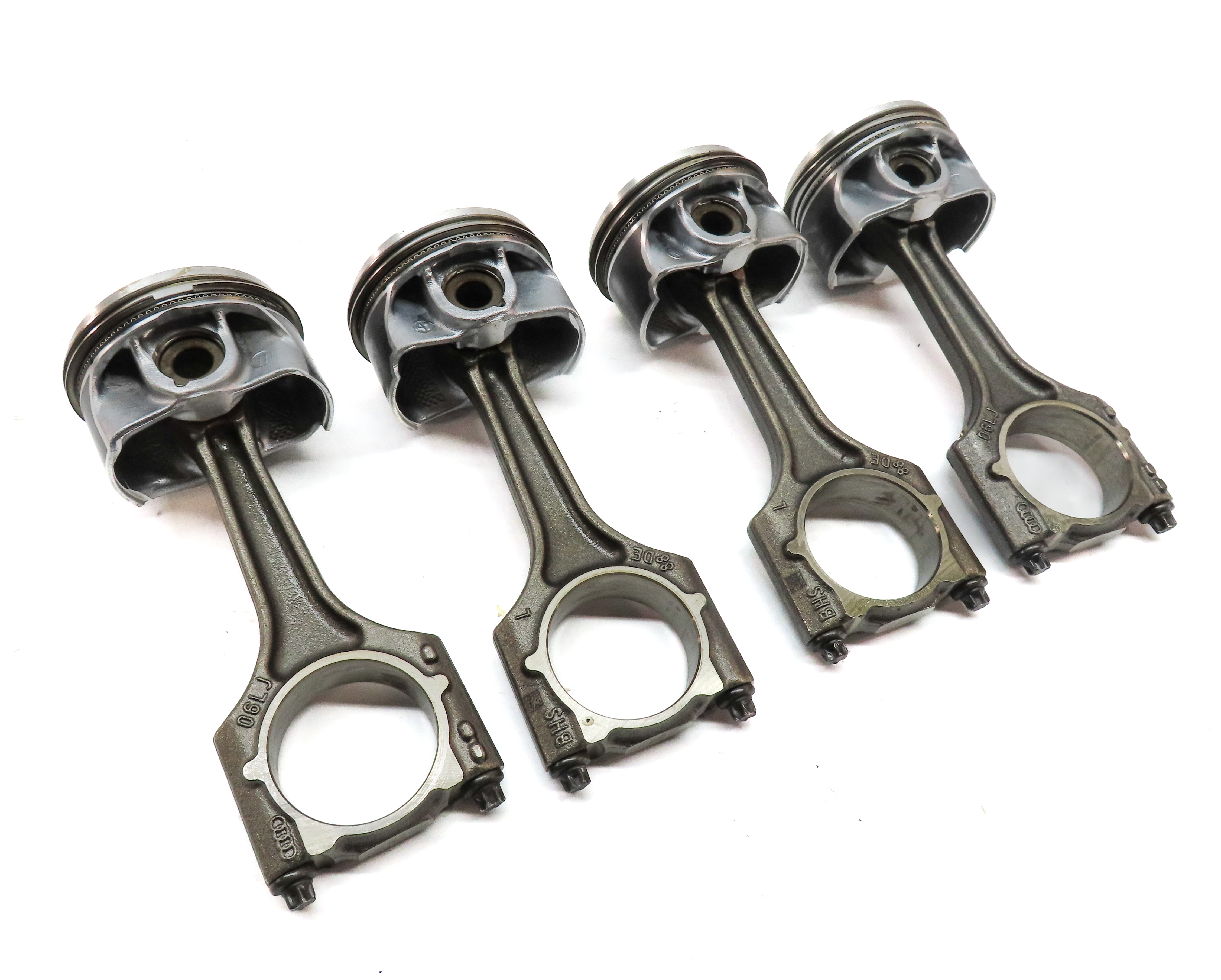 2017-2020 AUDI A3 (8V) & 2021 Q3 2.0L TURBO ENGINE PISTON & CONNECTING ROD SET 4 — exact item pictured